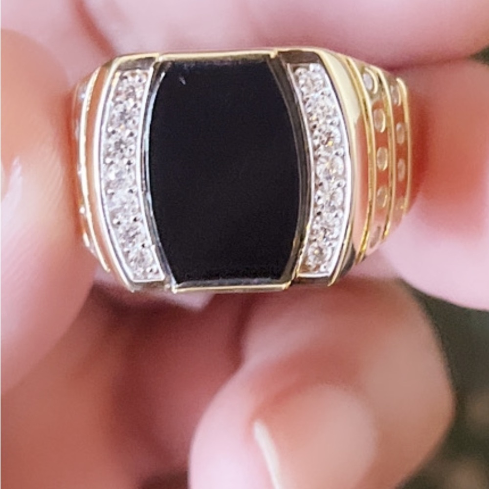 Men’s ring silver 925 solid 14 kt plated # 68